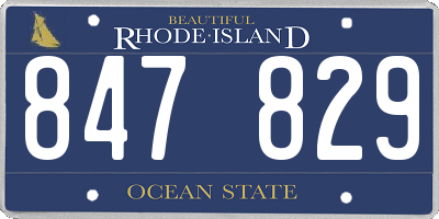RI license plate 847829