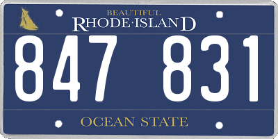 RI license plate 847831