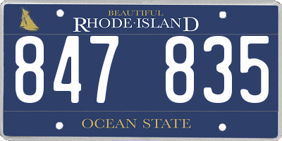 RI license plate 847835