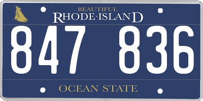 RI license plate 847836