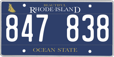 RI license plate 847838