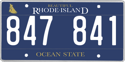 RI license plate 847841
