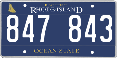 RI license plate 847843