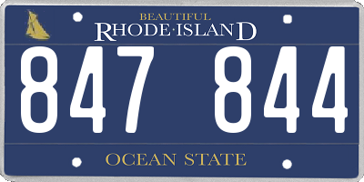 RI license plate 847844