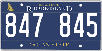 RI license plate 847845