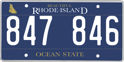 RI license plate 847846