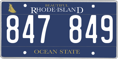RI license plate 847849
