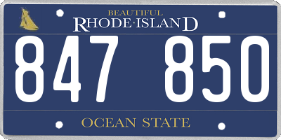 RI license plate 847850