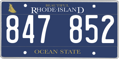 RI license plate 847852