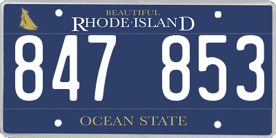 RI license plate 847853