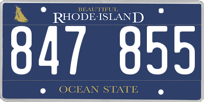 RI license plate 847855