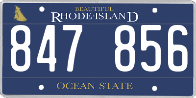 RI license plate 847856