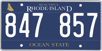 RI license plate 847857