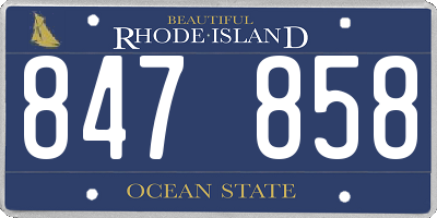 RI license plate 847858