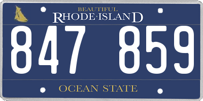RI license plate 847859
