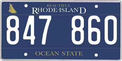 RI license plate 847860