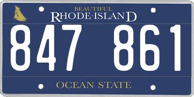 RI license plate 847861
