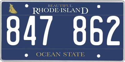 RI license plate 847862