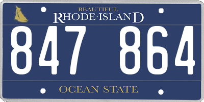 RI license plate 847864