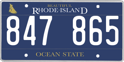 RI license plate 847865