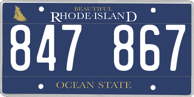 RI license plate 847867