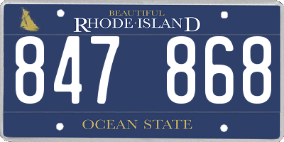 RI license plate 847868