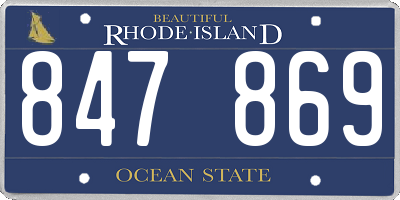 RI license plate 847869