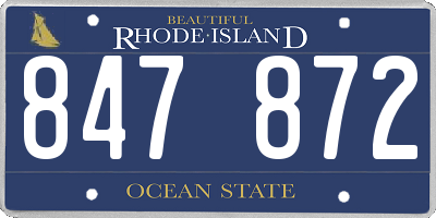 RI license plate 847872
