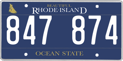 RI license plate 847874