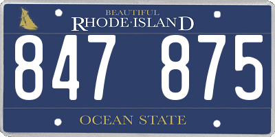 RI license plate 847875