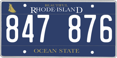 RI license plate 847876