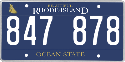 RI license plate 847878