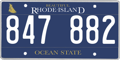 RI license plate 847882