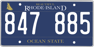 RI license plate 847885