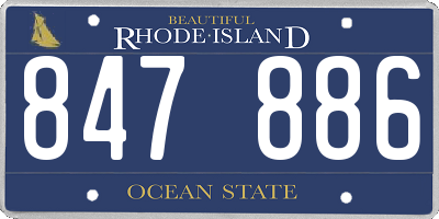 RI license plate 847886