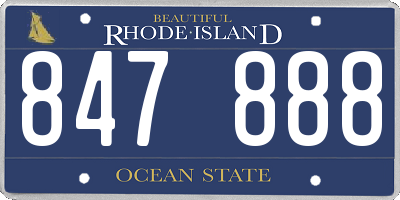 RI license plate 847888