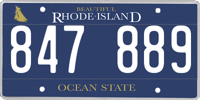 RI license plate 847889