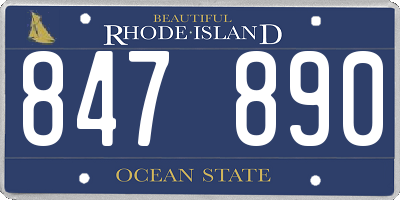 RI license plate 847890