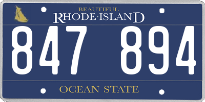 RI license plate 847894