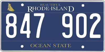 RI license plate 847902