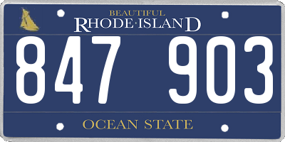 RI license plate 847903