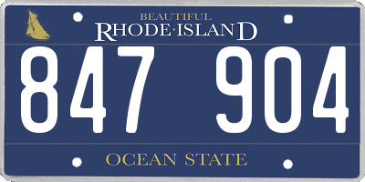 RI license plate 847904