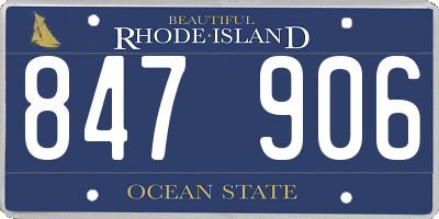 RI license plate 847906