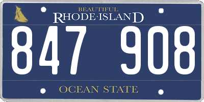 RI license plate 847908