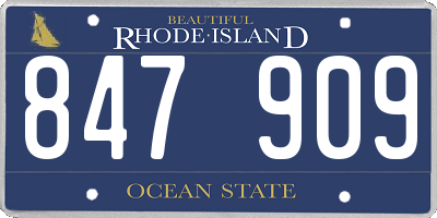 RI license plate 847909