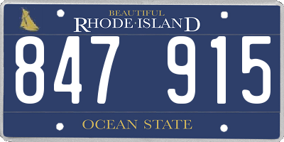 RI license plate 847915