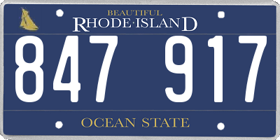 RI license plate 847917