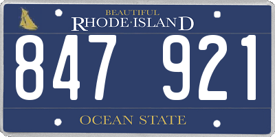 RI license plate 847921