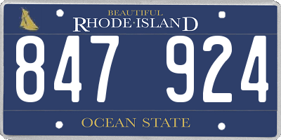 RI license plate 847924