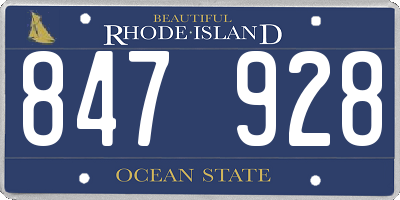 RI license plate 847928